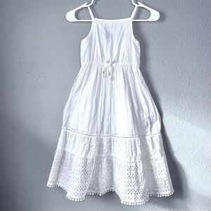 Cat & Jack Dress Girl's 6X White French Feminine A-Line Princess Ruffles summer